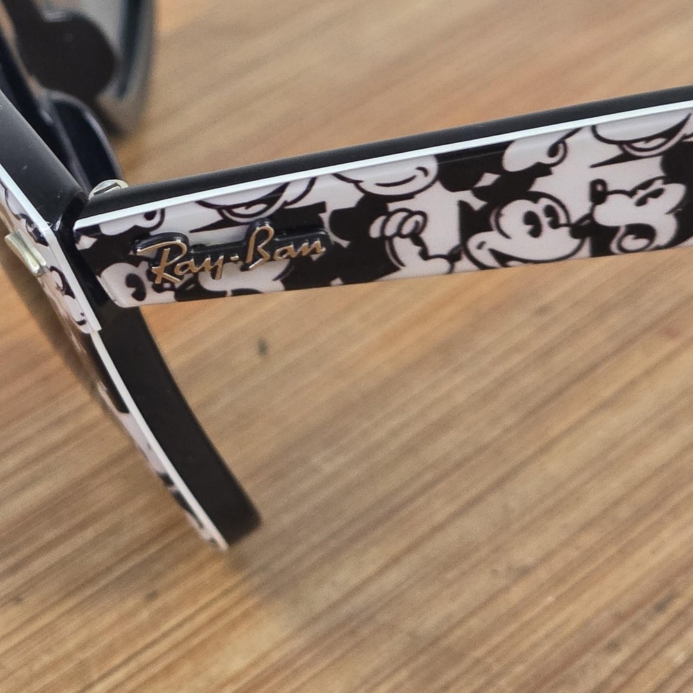 Ray-Ban RB2140 Wayfarer Sunglasses Mens Black Gray Disney Made Italy 1130/71 - Picture 5 of 16